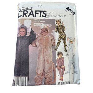 80s McCalls Costume Pattern Size 6 Boys & Girls Mouse Cat Bunny Rabbit 1986 CUT